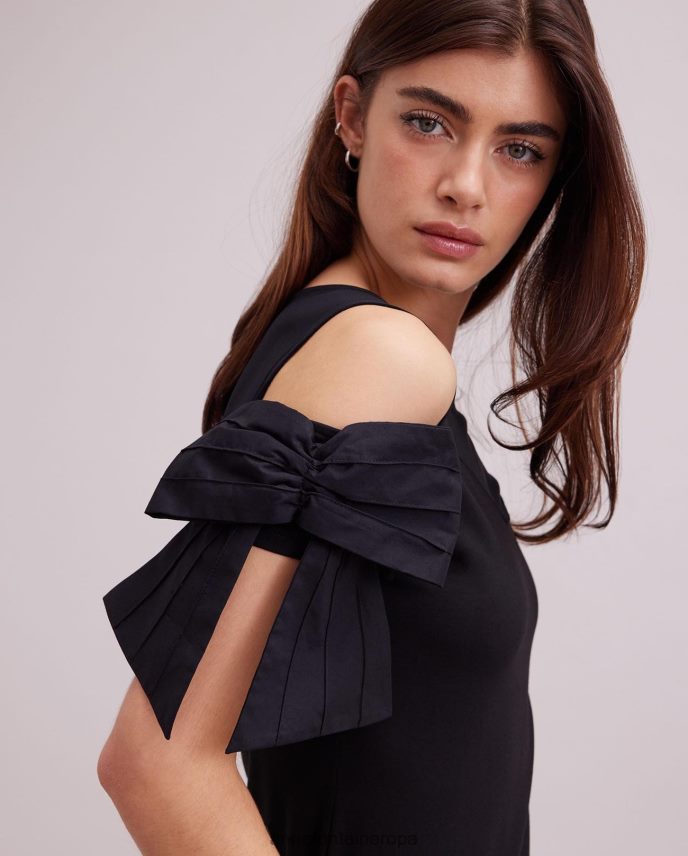 ropa es Anne Fontaine mujer Top virtyl top de punto con escote corazón y canesú transparente negro 646LTX251