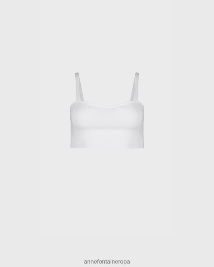 ropa es Anne Fontaine mujer bralette delta bralette de algodón en color luna blanco 646LTX271