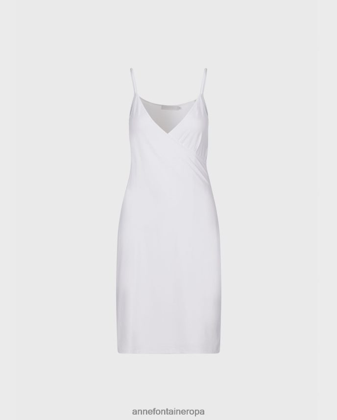 ropa es Anne Fontaine mujer vestido camisola chani vestido lencero con escote cruzado y tirantes finos blanco 646LTX88
