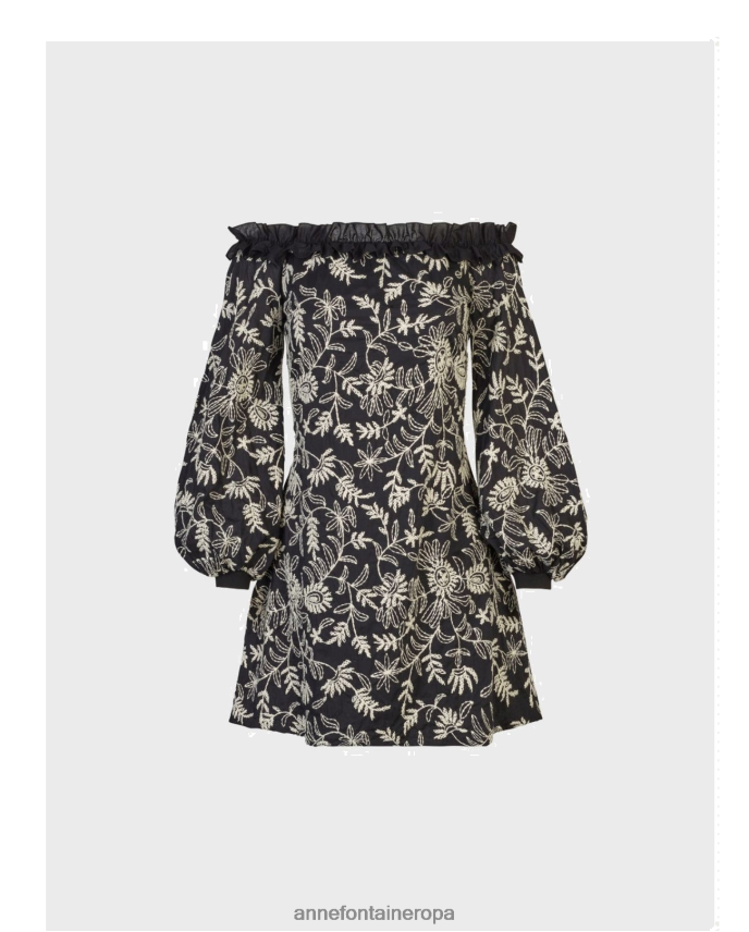 ropa es Anne Fontaine mujer vestido cigale y minivestido floral con hombros descubiertos blanco negro 646LTX121