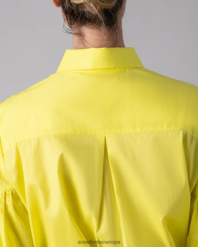 ropa es Anne Fontaine mujer vestido claus vestido camisero midi de popelina color limón manga larga amarillo 646LTX97