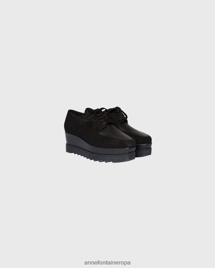 zapatos es Anne Fontaine mujer zapatillas georgio con plataforma y flecos extraíbles negro 646LTX6